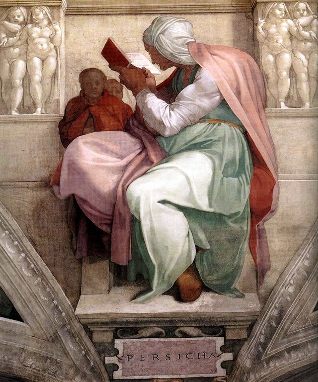 Sistine Chapel ceiling - Persian Sibyl by Michelangelo