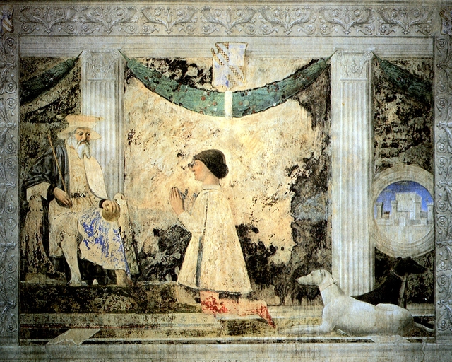Sigismondo Pandolfo Malatesta en prière devant saint Sigismond by Piero della Francesca