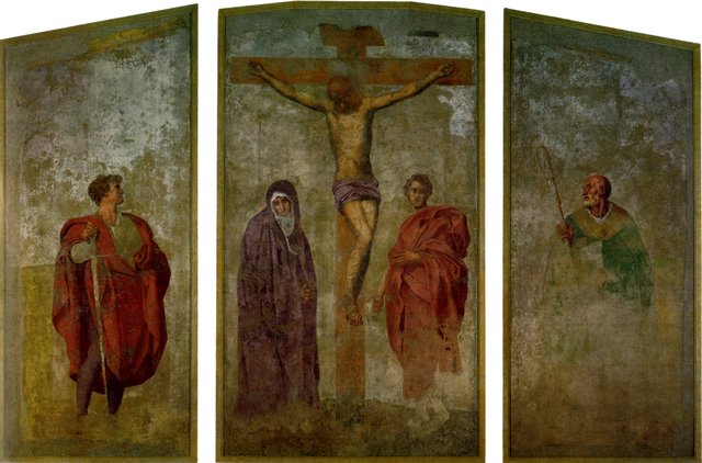 Tryptych of the crucifixion of Christ by Pontormo