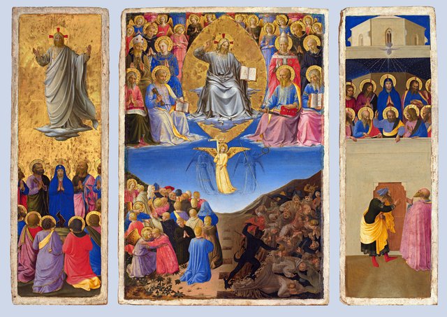 Triptych of the Last Judgment, Ascension, and Pentecost by Fra Angelico