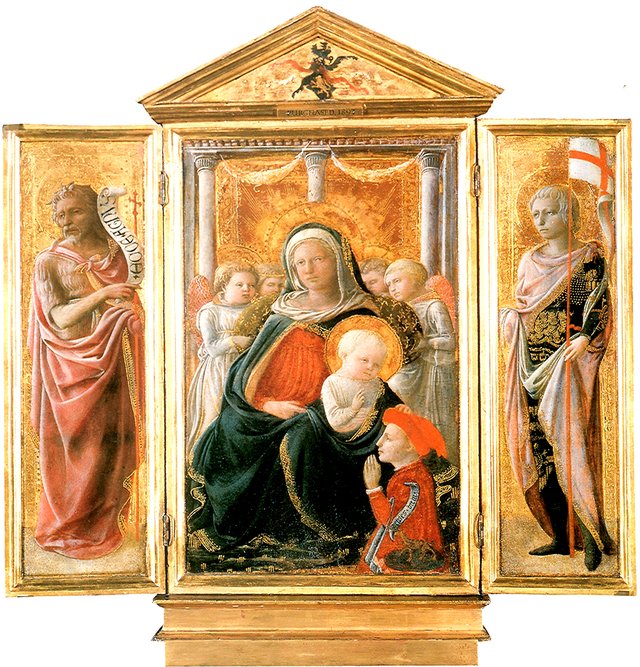 Triptych of the Madonna of Humility with Saints by Filippo Lippi