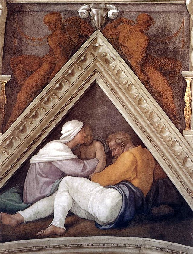 The Ancestors of Christ: Josias, Jeconiah and Shealtiel by Michelangelo