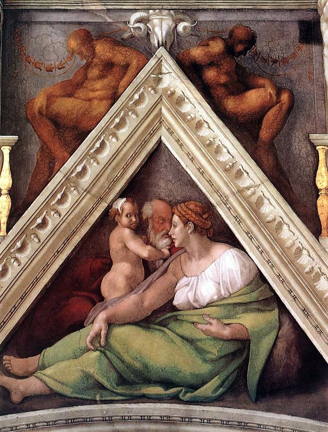 The Ancestors of Christ: Hezekiah, Manasseh and Ahaz by Michelangelo