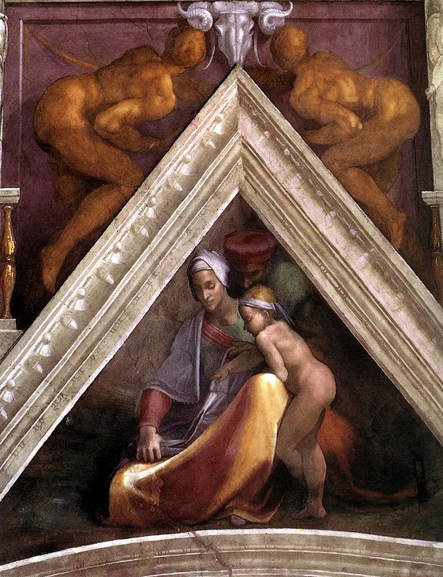 The Ancestors of Christ: Salmon, Boaz and Obed by Michelangelo