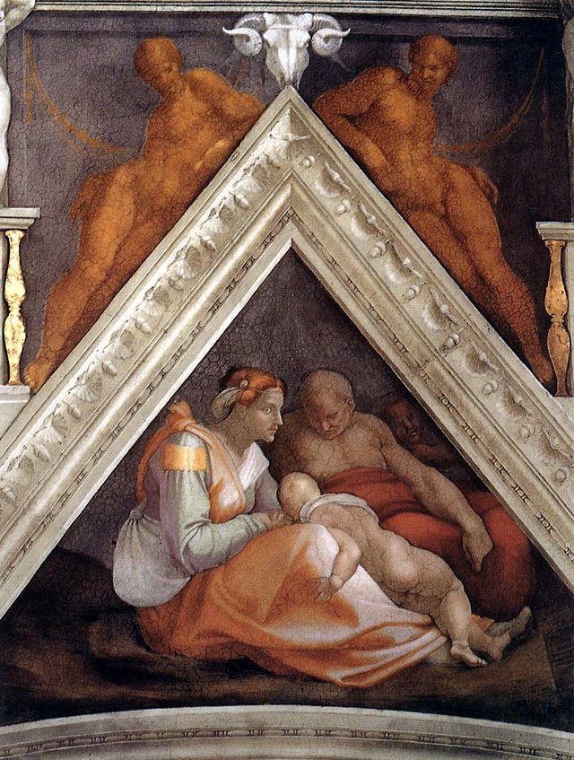 The Ancestors of Christ: Zerubbabel, Abiud and Eliakim by Michelangelo
