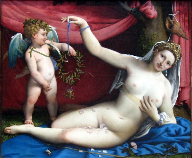 Venus and Cupid by Lorenzo Lotto
