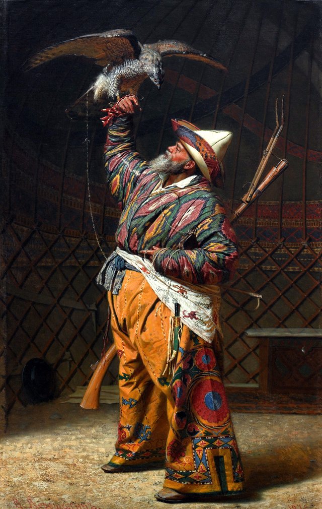 A Rich Kirghiz Huntsman with a Falcon by Vasily Vereshchagin