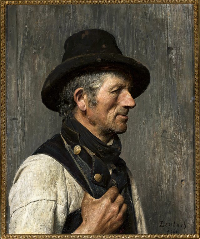 Portrait of a peasant. by Franz von Lenbach