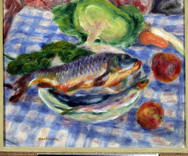 Still life with carp. by Józef Pankiewicz