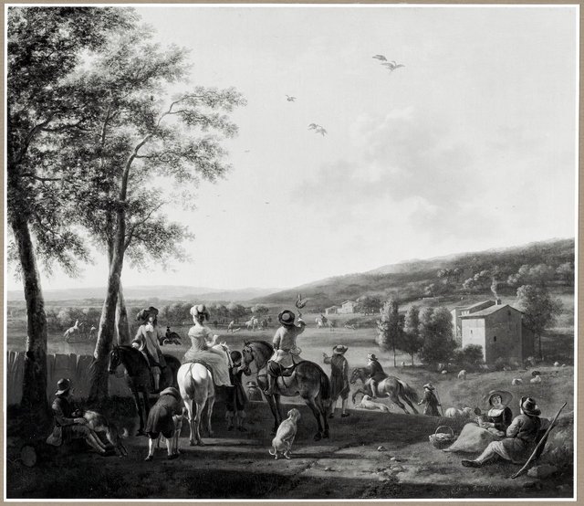 A Hunting Scene by Gerrit Adriaenszoon Berckheyde