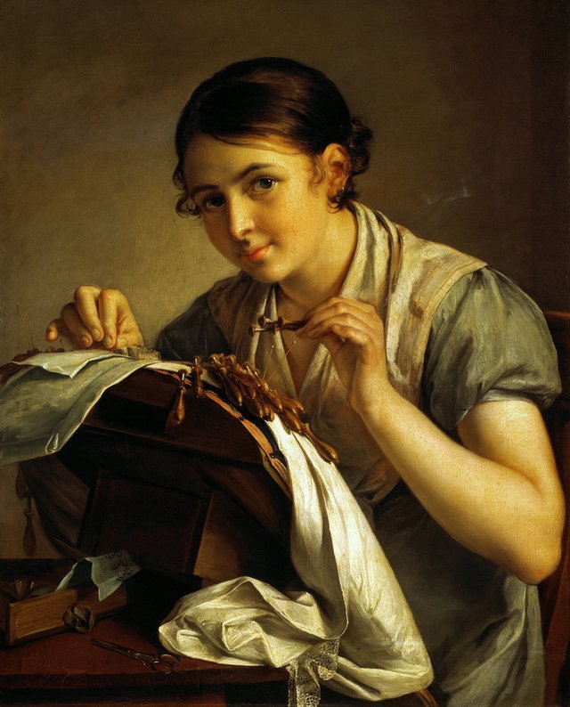 Lace-maker by Vasily Andreevich Tropinin