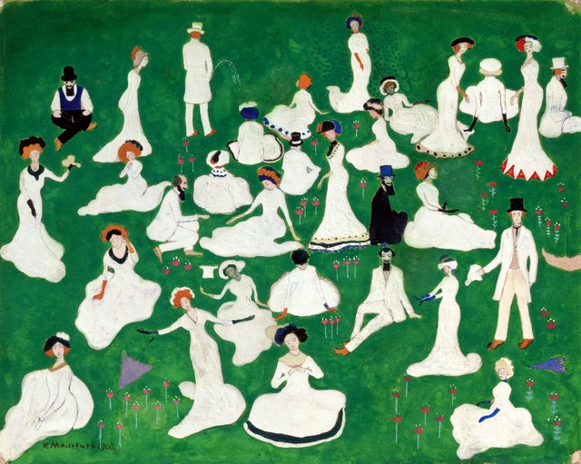 Rest (Society in Top Hats) by Kazimir Malevich