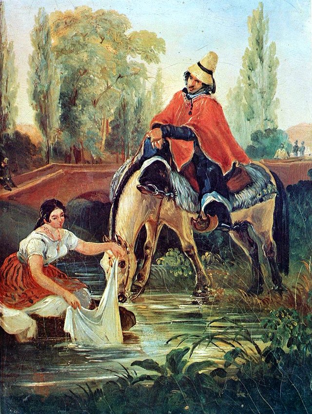 The Huaso and the Washerwoman by Johann Moritz Rugendas