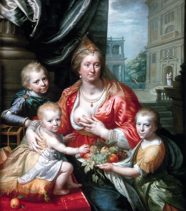 Sophia Hedwig van Brunswijk-Wolfenbuttel as Caritas with her sons by Paulus Moreelse