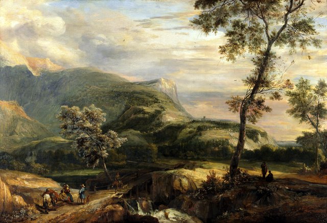 Mountain landscape by Roelant Roghman