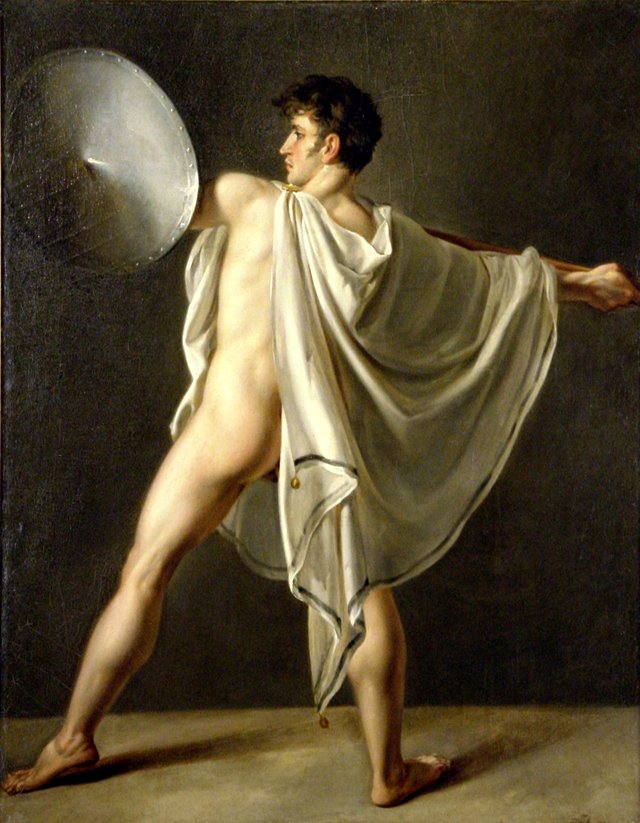 Krijgsman met lans en schild by Jean-Eugène-Charles Alberti