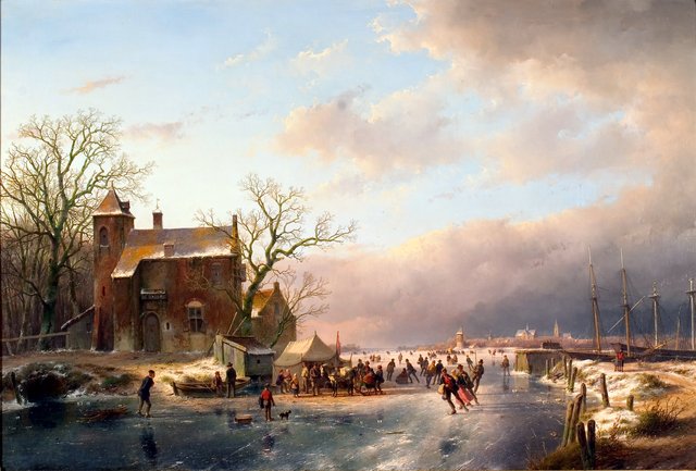 Winterlandschap by Andreas Schelfhout