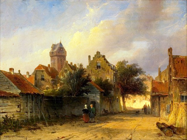 View of Oudewater by Jan Weissenbruch