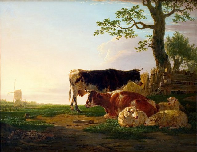 Weidelandschap met vee by Jacob van Strij