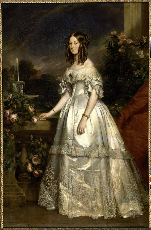 Full portrait of HRH The Duchess of Nemours by Franz Xaver Winterhalter