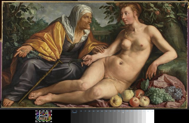 Vertumnus en Pomona by Hendrik Goltzius