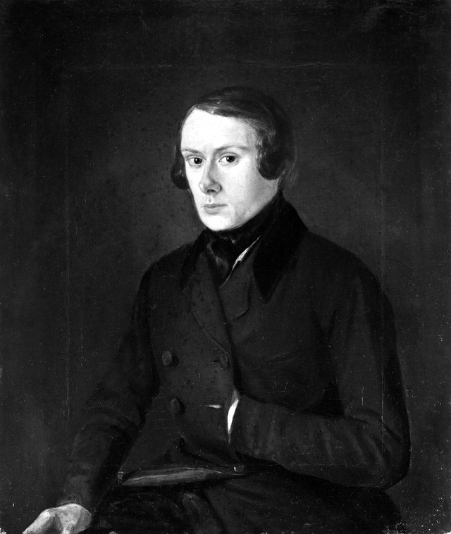 Nils Jakob Olsson Blommér (1816-1853), artist, married to Edla Jansson by Nils Blommér
