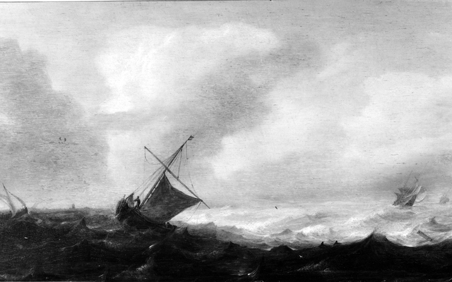 Ships in a Gale by Jan Porcellis