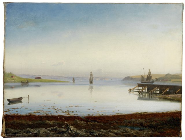 Ships on a Fiord by Thorald Læssøe