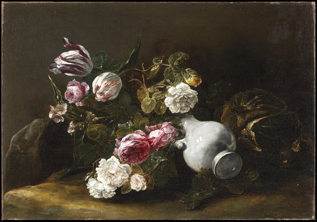 Still Life of Flowers and an Overturned Jug by Jan Fyt