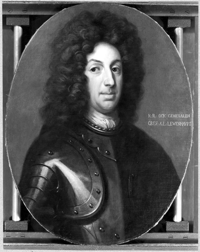 Adam Ludvig Lewenhaupt (1659-1719), count, councillor, general, married to countess Brita Dorotea Lewenhaupt by David von Krafft