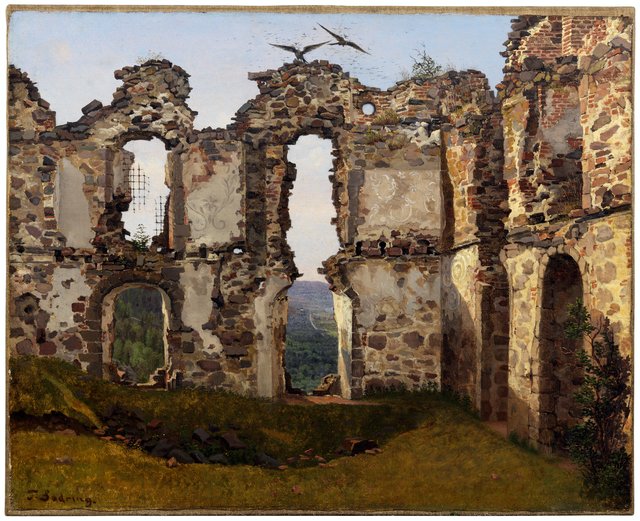 The Ruins of Brahehus near Jönköping, Sweden. Study by Frederik Sødring