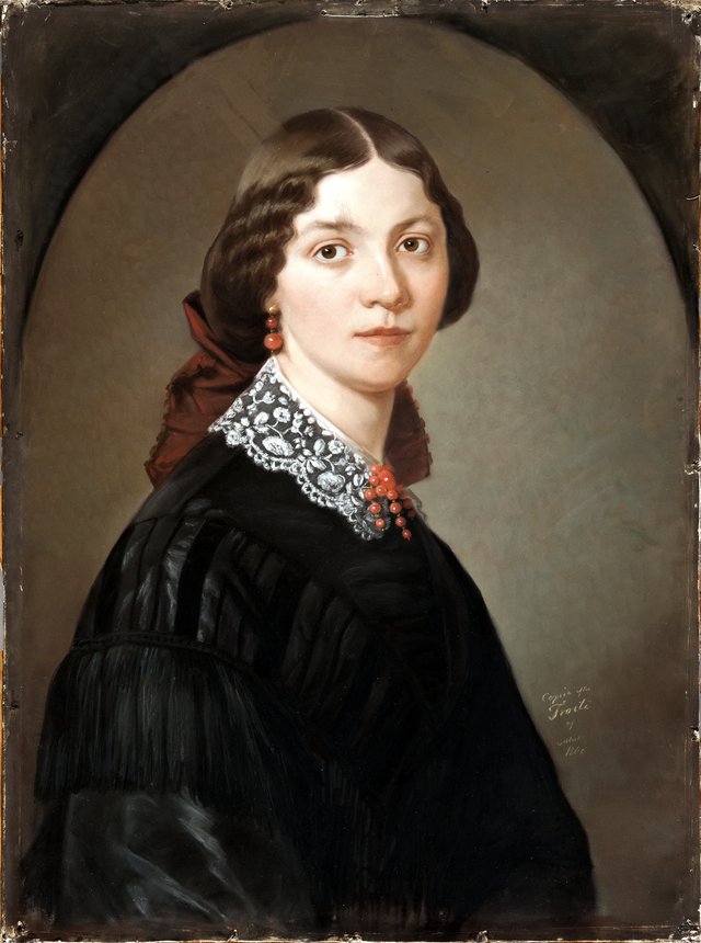 Charlotta "Lotten" Lindblad (1829-1912), pianist, pianolärare, ledamot av Kungliga Musikaliska Akademien, g.m. författaren och kritiktern Urban von Feilitzen by Maria Röhl