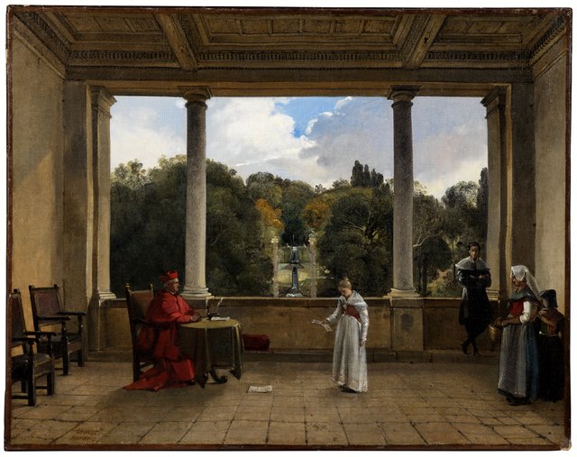 Audience with Cardinal Aldobrandini in the Loggia of the Villa Belvedere in Frascati by François Marius Granet