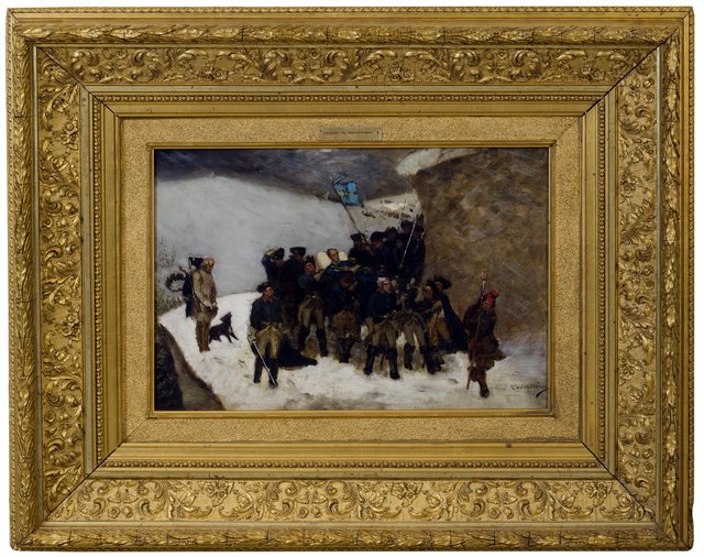 Bringing Home the Body of King Karl XII of Sweden. Sketch by Gustaf Cederström
