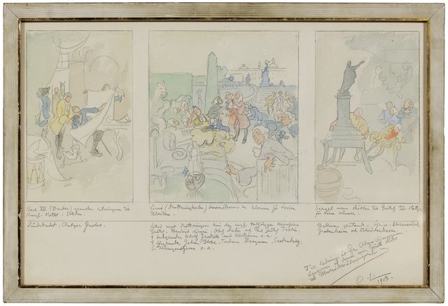 First Proposed Decoration of the Walls in the Lower Hall of the National Museum, Stockholm by Carl Larsson