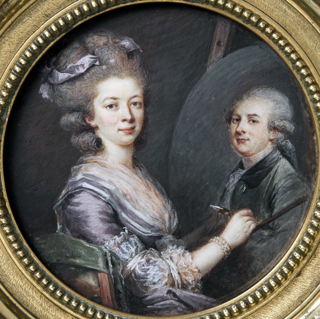 Madame Lefranc Painting the Portrait of her Husband Charles Lefranc by Adélaïde Labille-Guiard