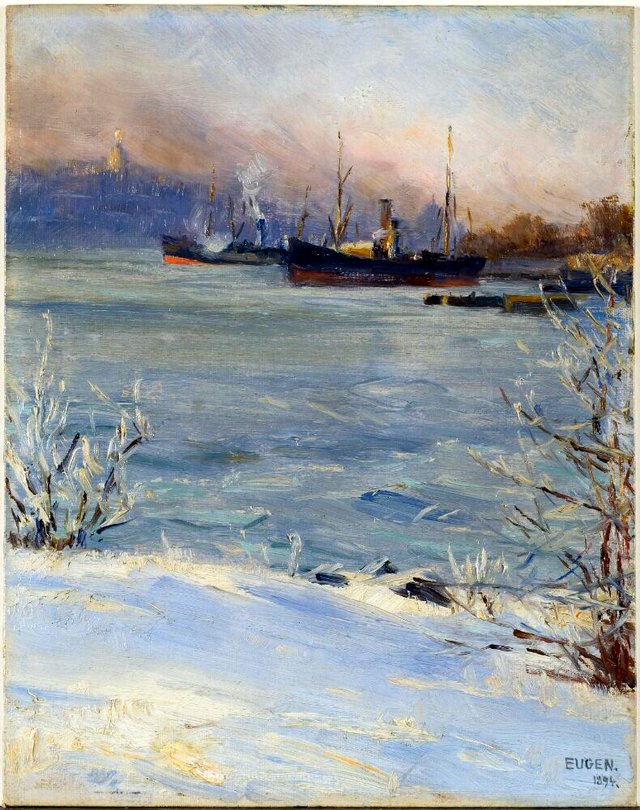 Steamboats at Beckholmen, Stockholm by Prince Eugen, Duke of Närke