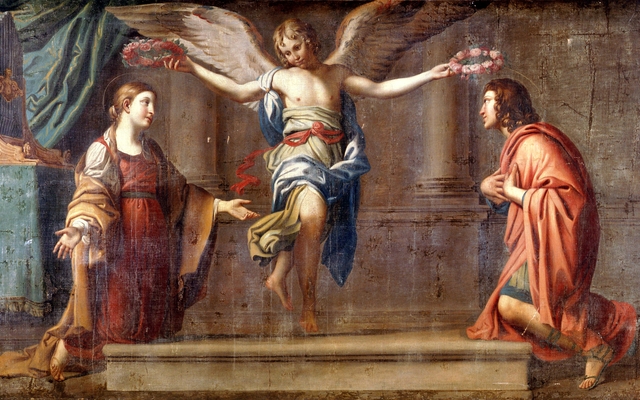 Saint Cecilia and Saint Valerian by Gabriel François Doyen