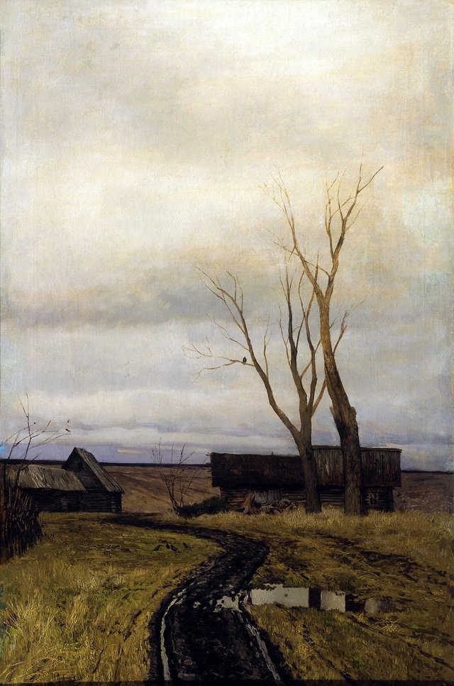 Autumn. Village road by Isaac Levitan