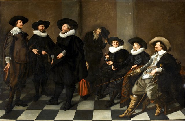 Portrait of the regents of the Amsterdam city orphanage by Abraham de Vries