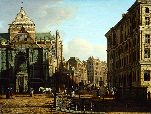 The Donkere Sluis at the Nieuwezijds Voorburgwal in Amsterdam by Paulus Constantijn la Fargue