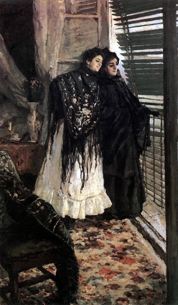 Au Balcon, les Espagnoles, Leonora et Ampara by Konstantin Korovin