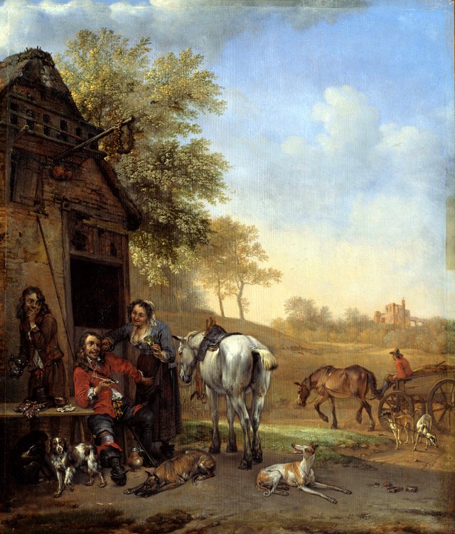 Resting rider before an inn by Paulus Potter