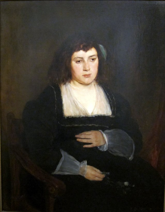 Woman with Forget-Me-Nots by Frank Duveneck