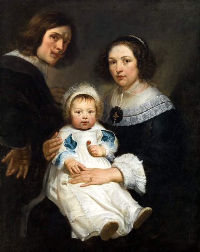 Self-Portrait with Wife Catherine de Hemelaer and Son Jan Erasmus Quellinus by Erasmus Quellinus II