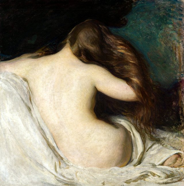 Woman Drying Her Hair by Joseph DeCamp