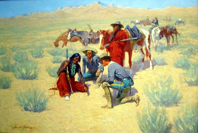 The Map in the Sand by Frederic Remington