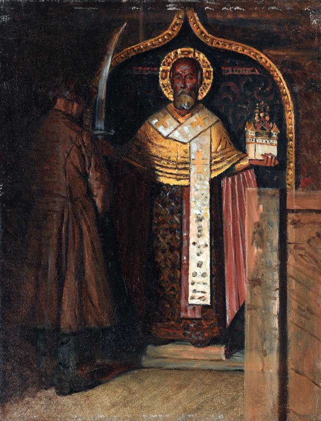 Icon of St Nicholas from the Upper Reaches of the River Pinega by Vasily Vereshchagin