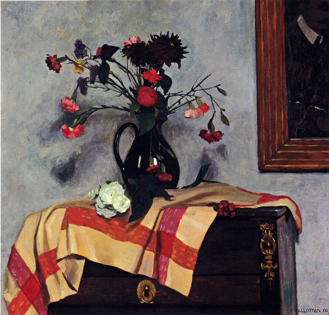Nature morte avec autoportrait by Félix Vallotton