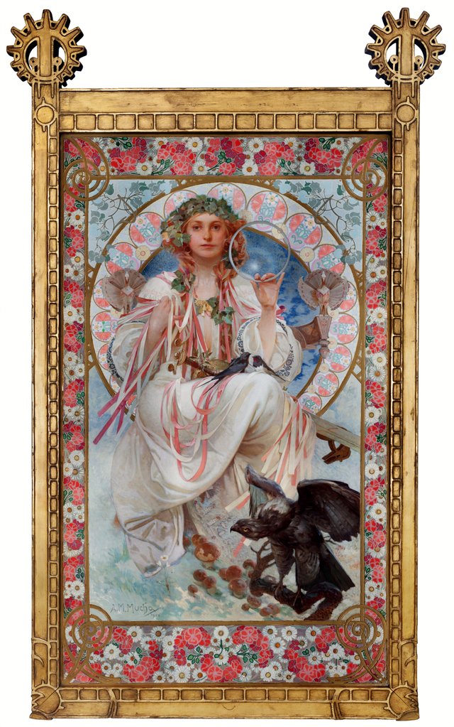 Portrait of Josephine Crane-Bradley as Slavia by Alphonse Mucha